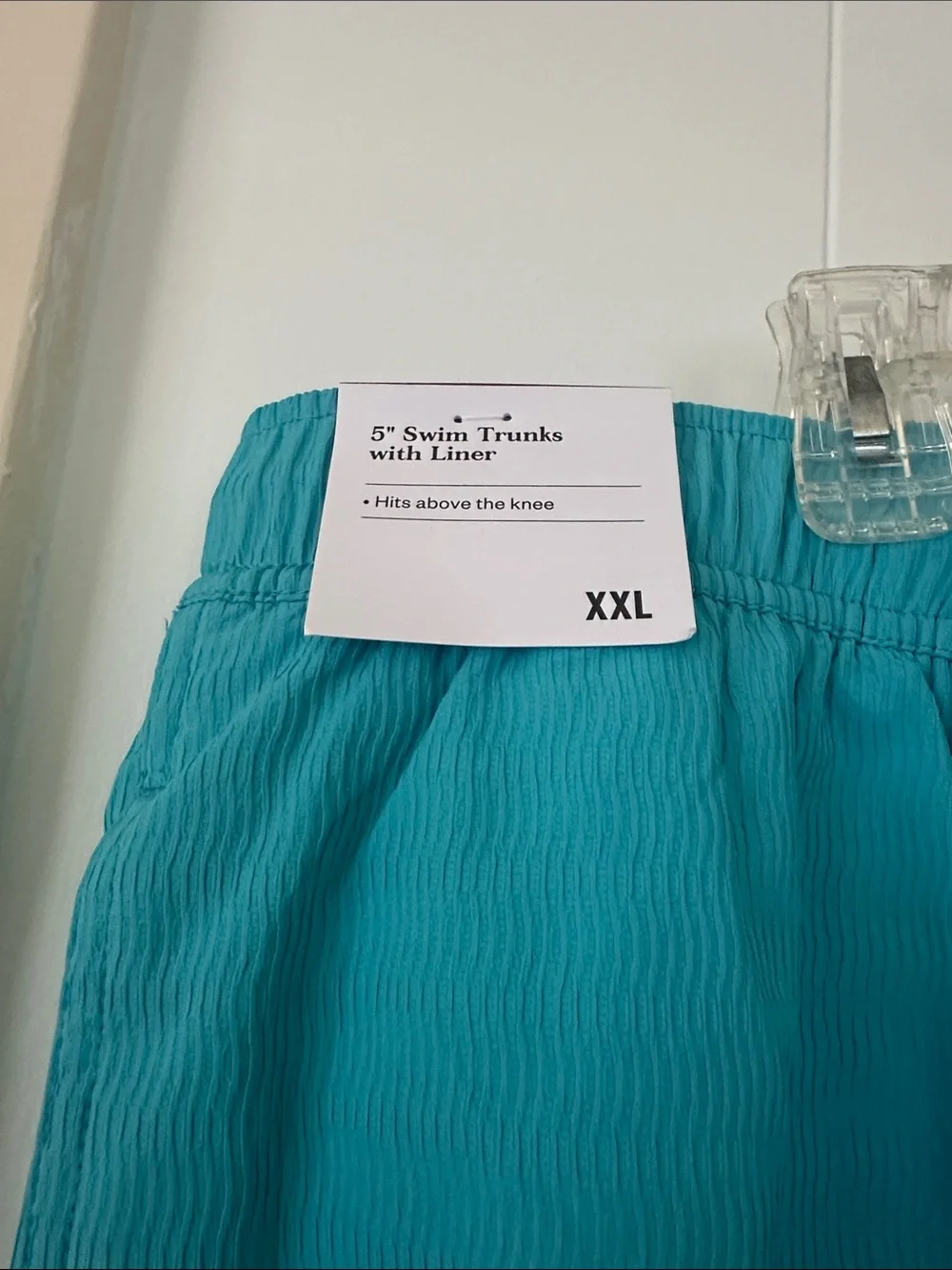 NWT Size XXL Goodfellow & Co. Turquoise 5”Swim Trunks with Drawstring Waist